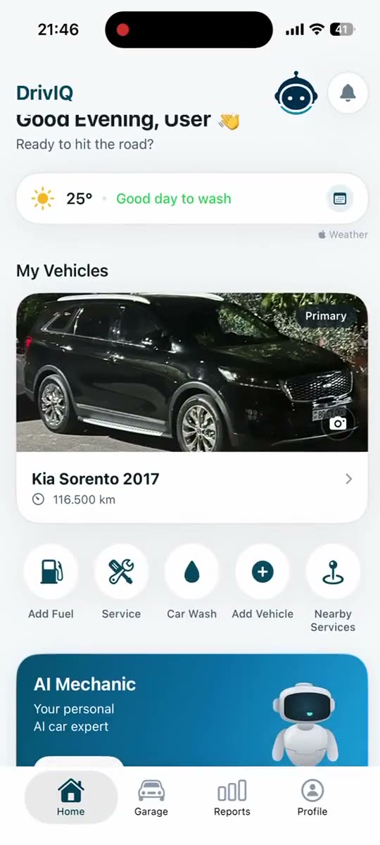 DrivIQ app screen